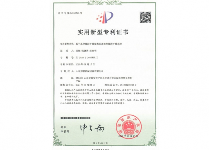 基于真空微波干燥技術的高效率微波干燥系統